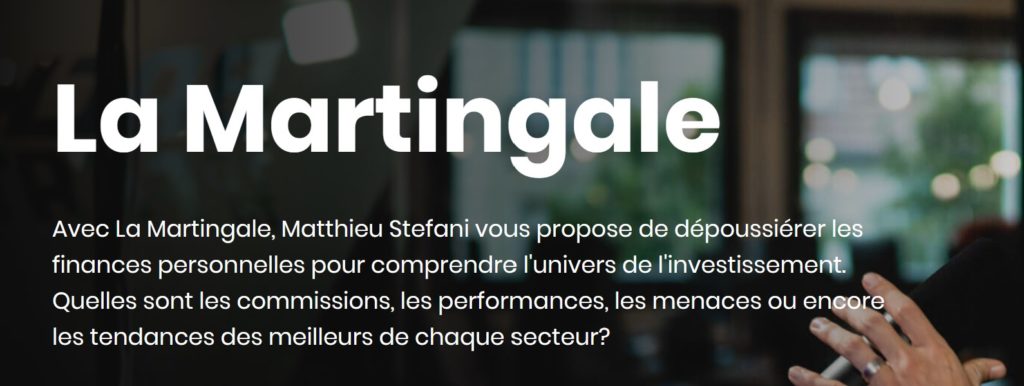 Image d'un texte présentant le site de La Martingale de Matthieu Stefani